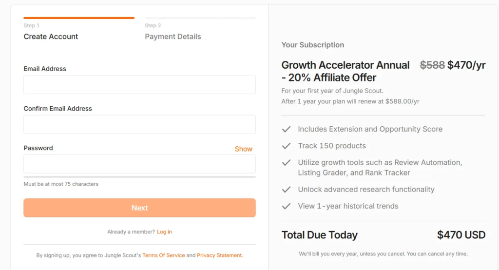 Jungle scout Coupon code checkout