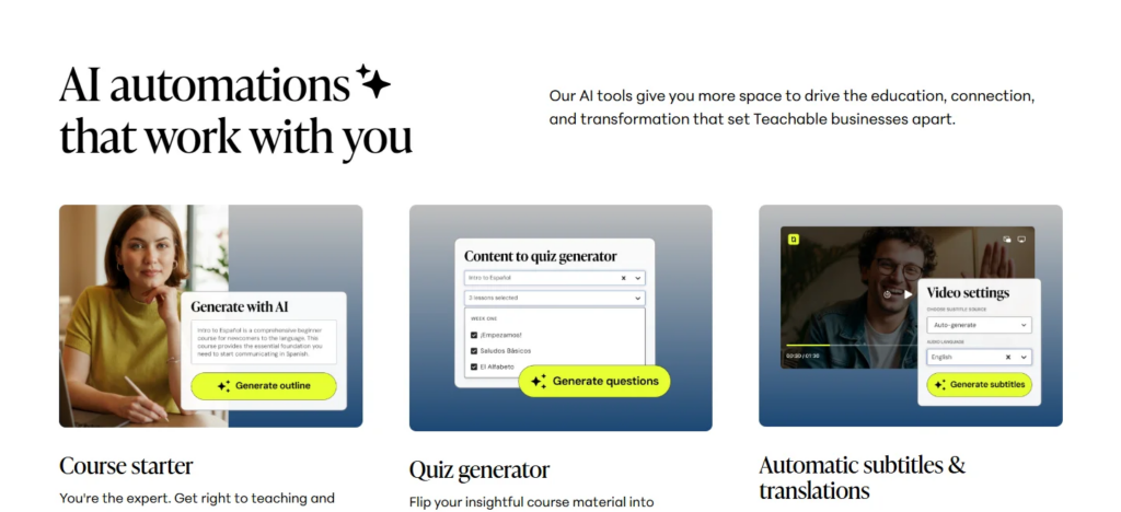 Teachable AI Key Features