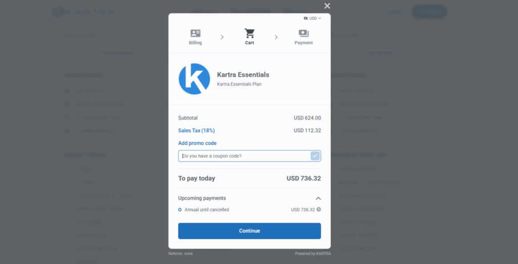 Applying of Coupon Code