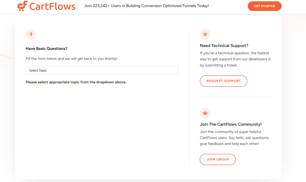 Customer Support Offered by Cartflows