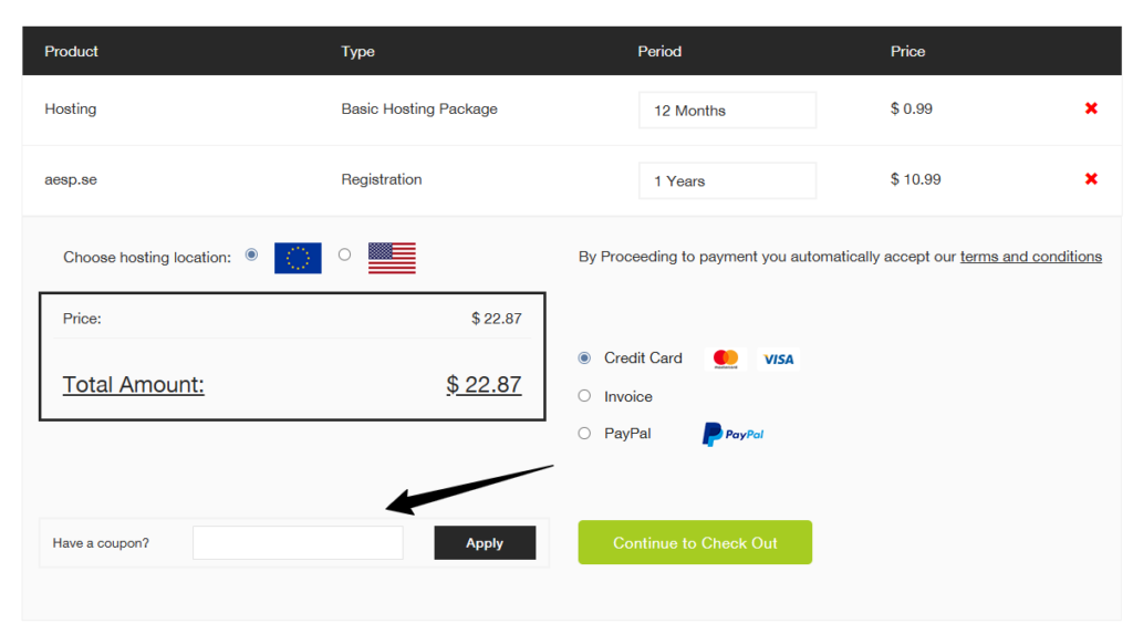 Enter a coupon code