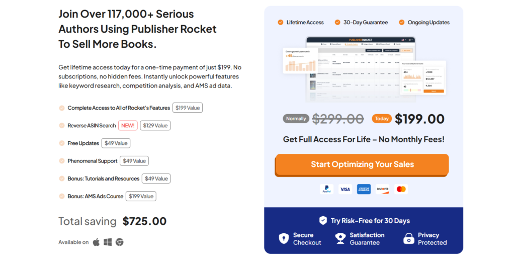 Publisher Rocket Review: Pricing Table