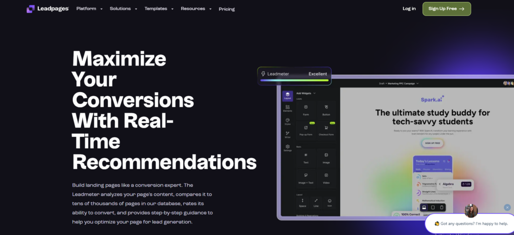 Leadpages The Leadmeter