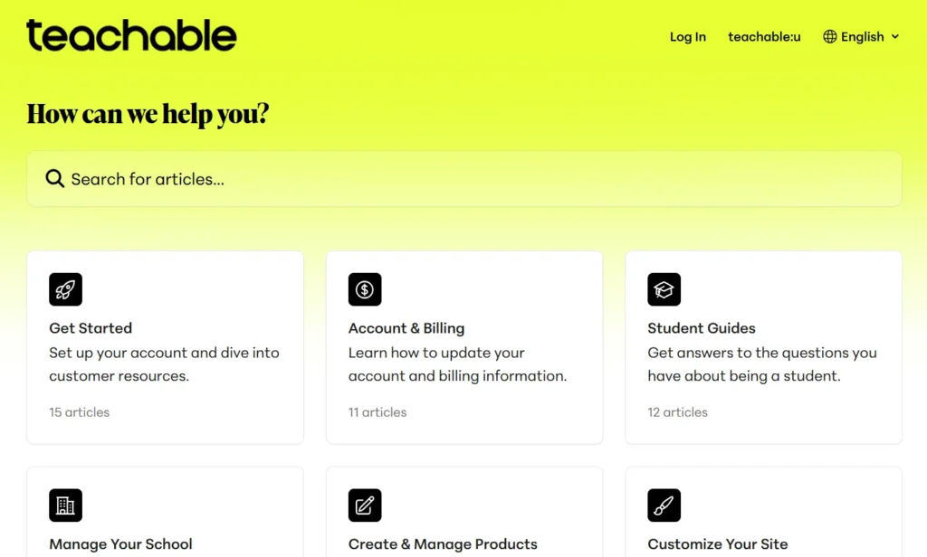 Teachable customer support