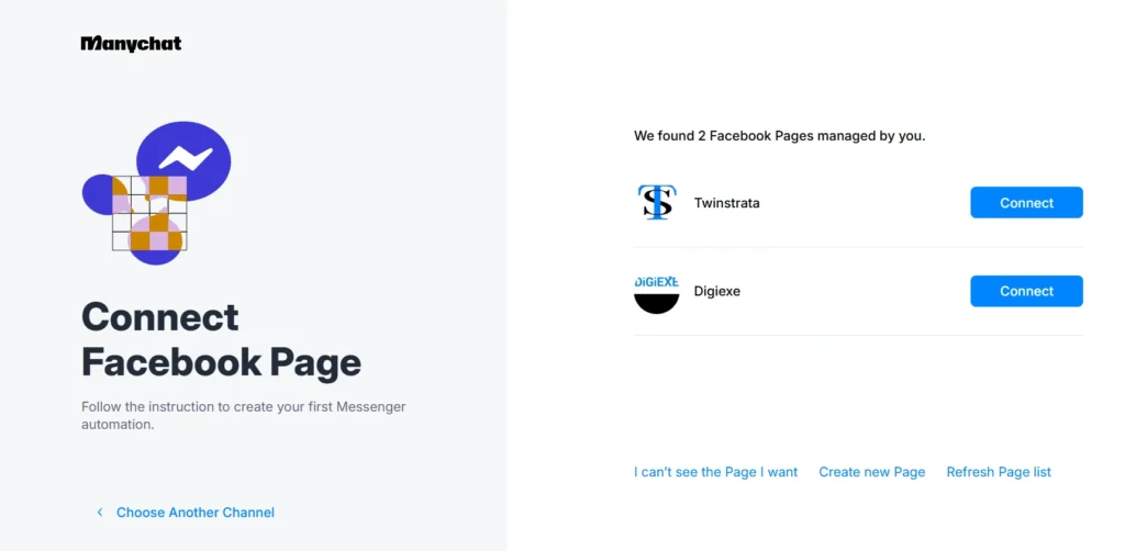 connect facebook page