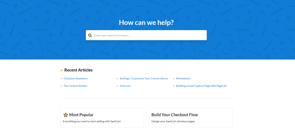 Customer Support Offered by Samcart