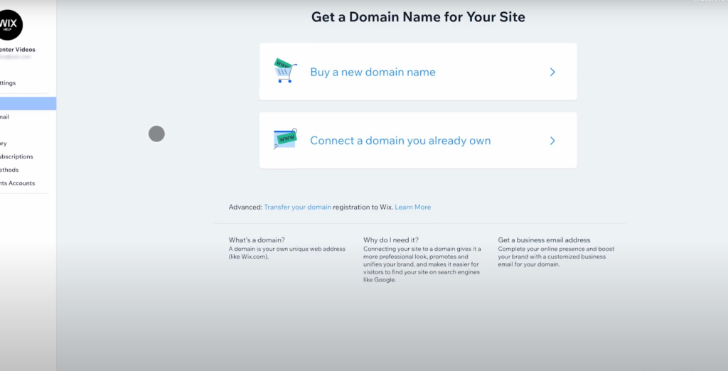 wix Custom Domain Name