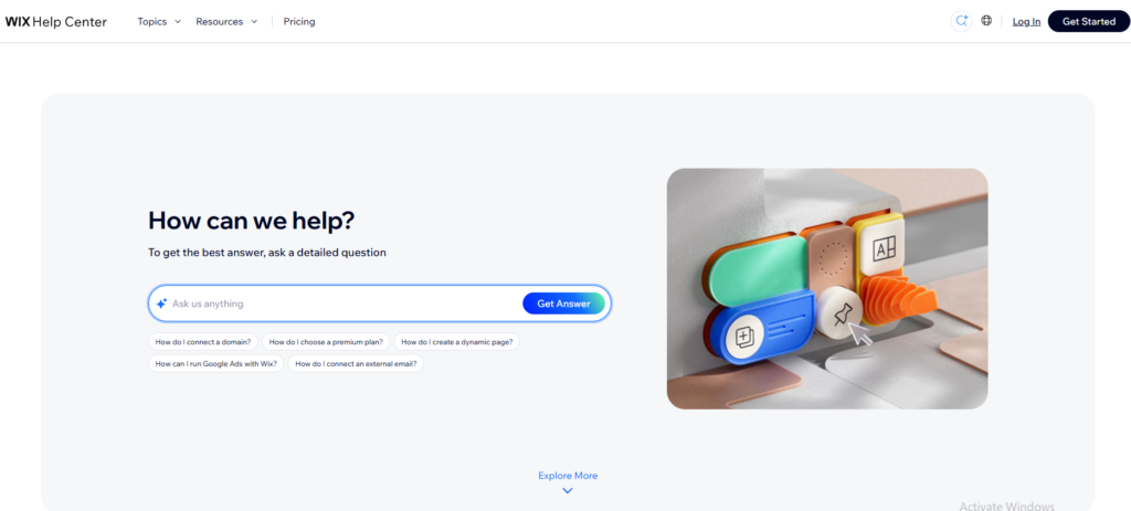 Wix Review: Customer Support