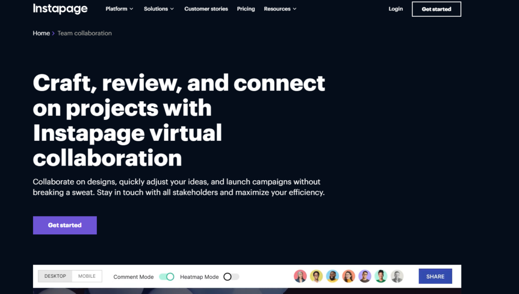 Instapage Collaboration Tools