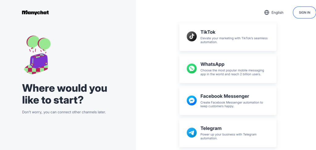 manychat login
