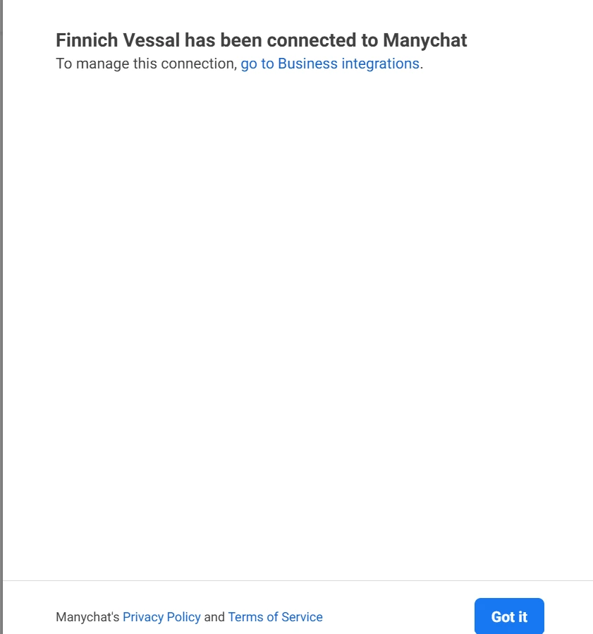 manychat connected