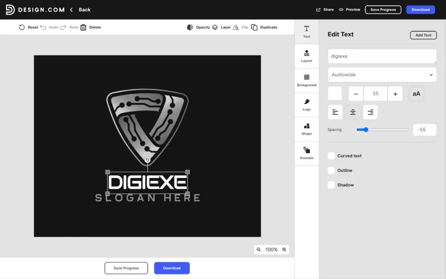 Design.com - Easy-to-Use Editing Tools