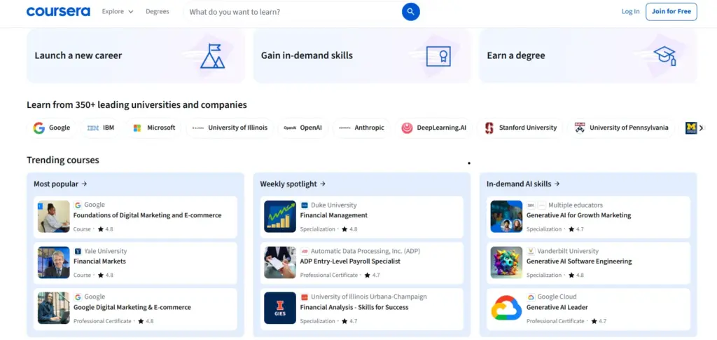 Coursera Academic approach