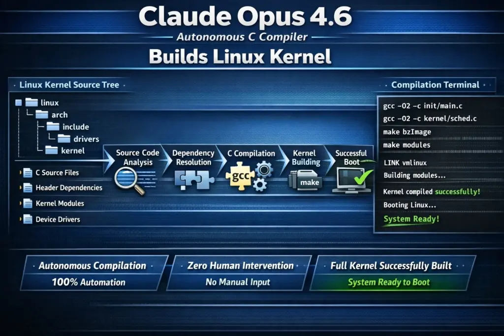Claude C Compiler in Opus 4.6 Builds Linux Kernel Autonomously
