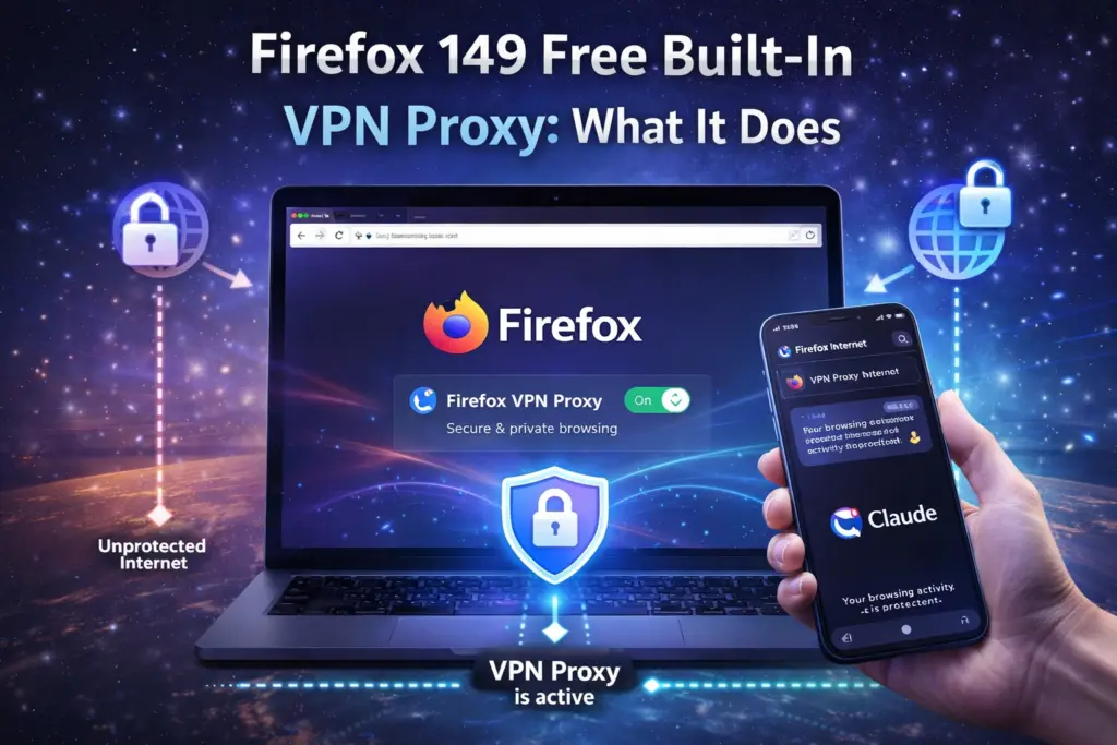 Firefox 149 Free Built-In VPN Proxy
