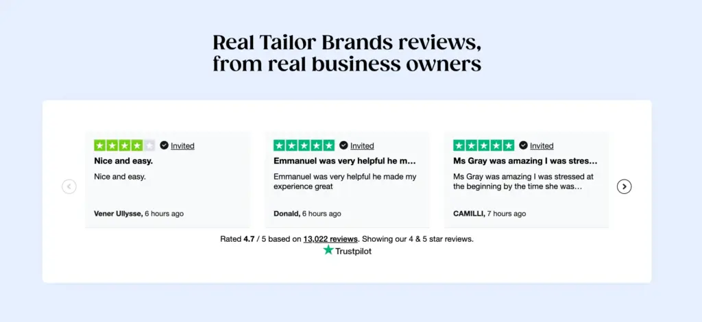 Tailor Brands - reviews