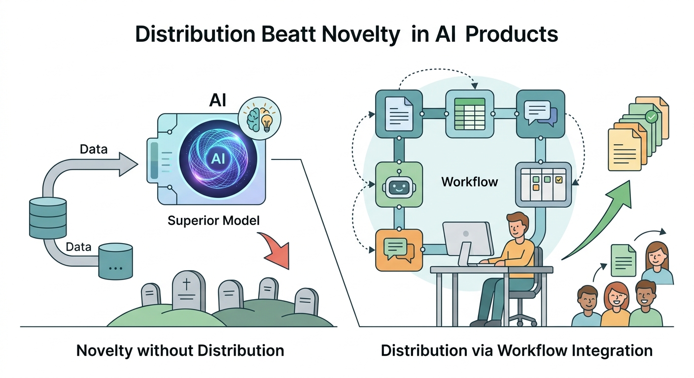 Distribution Beats Novelty — The Lesson From Failed AI Startups