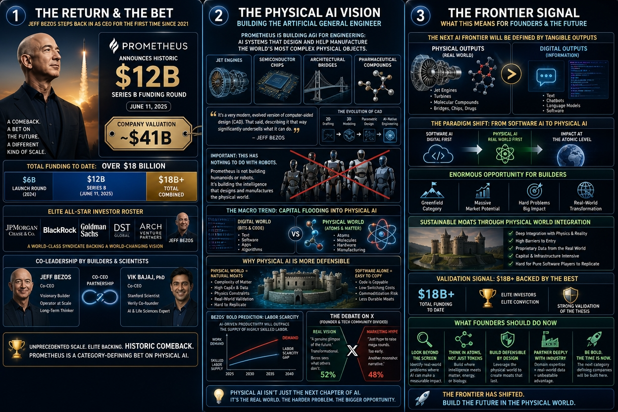 Jeff Bezos Raises $12 Billion for Prometheus to Build an "Artificial General Engineer"