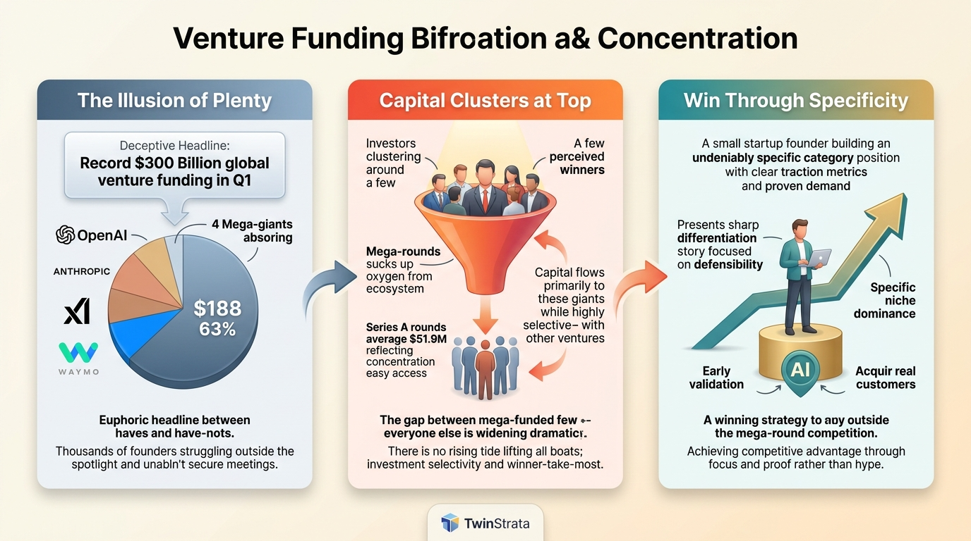 Funding Bifurcation: Four Mega-Rounds Took 63% of Q1 Venture Capital