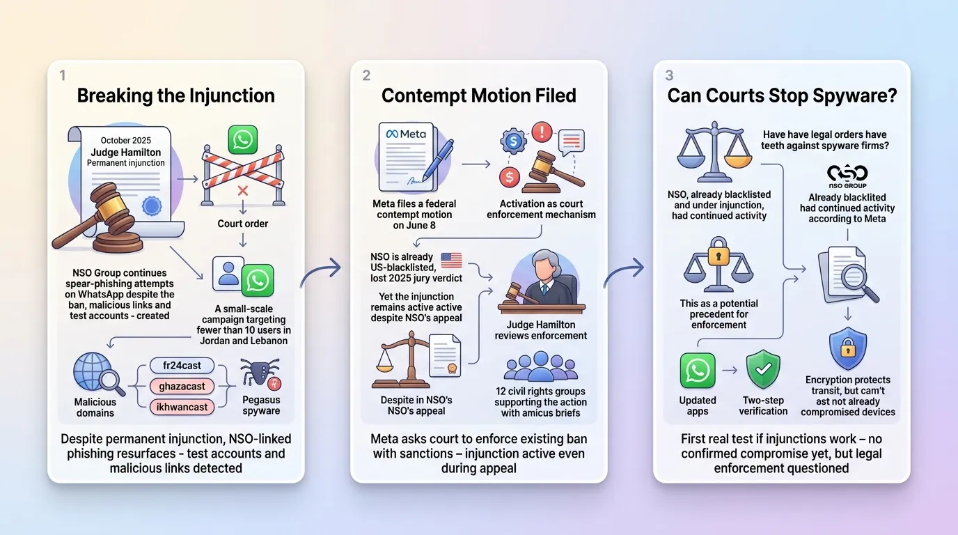 Meta Accuses NSO Group of Targeting WhatsApp Users Again, Files Contempt Motion