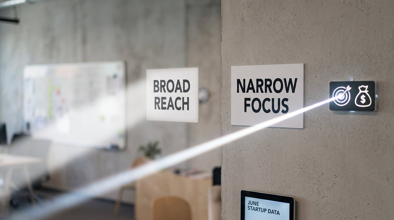 Narrow Focus Over Broad Reach — June Startup Data Confirms Specificity Wins Funding and Customers