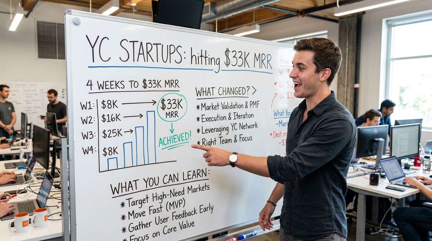 YC Startups Are Hitting $33K MRR in 4 Weeks — What Changed and What You Can Learn
