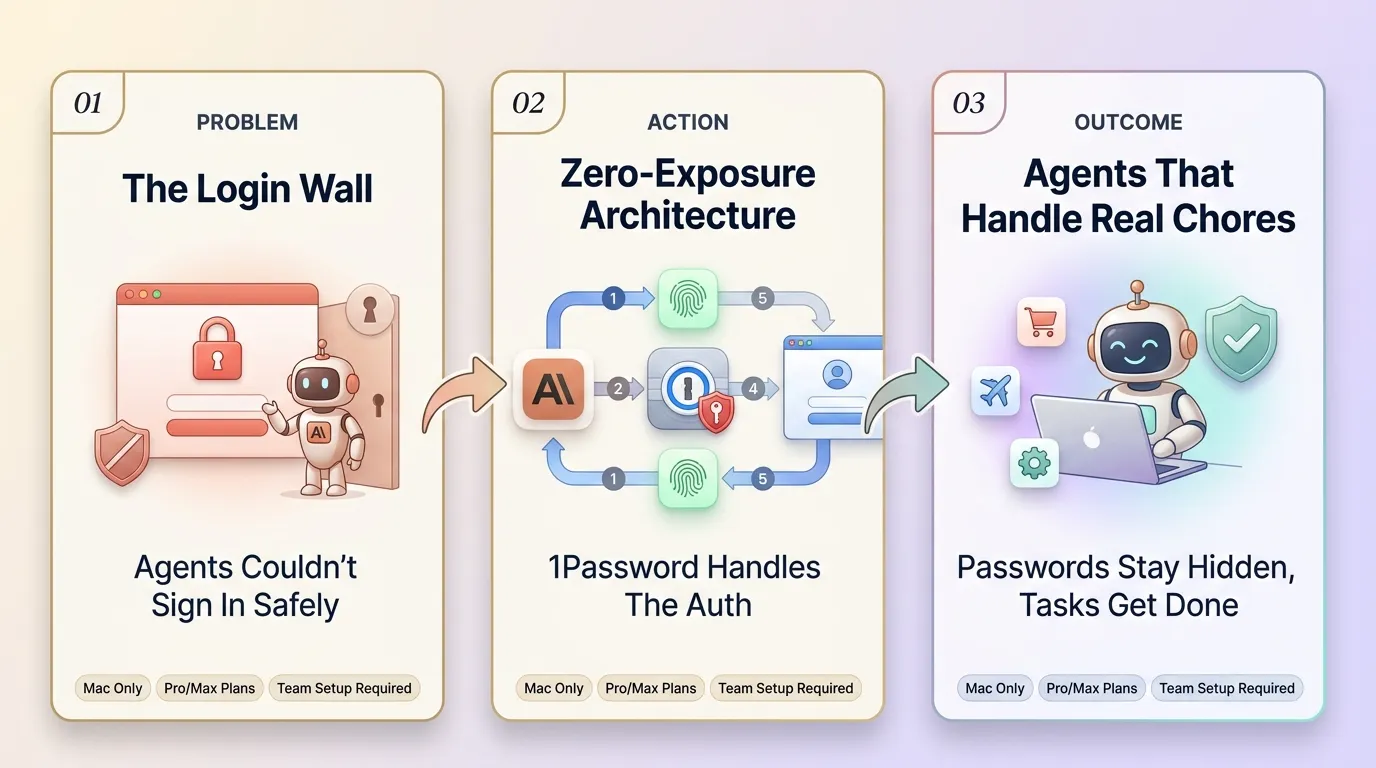 1Password Lets Claude Log In For You, Without Ever Seeing Your Passwords
