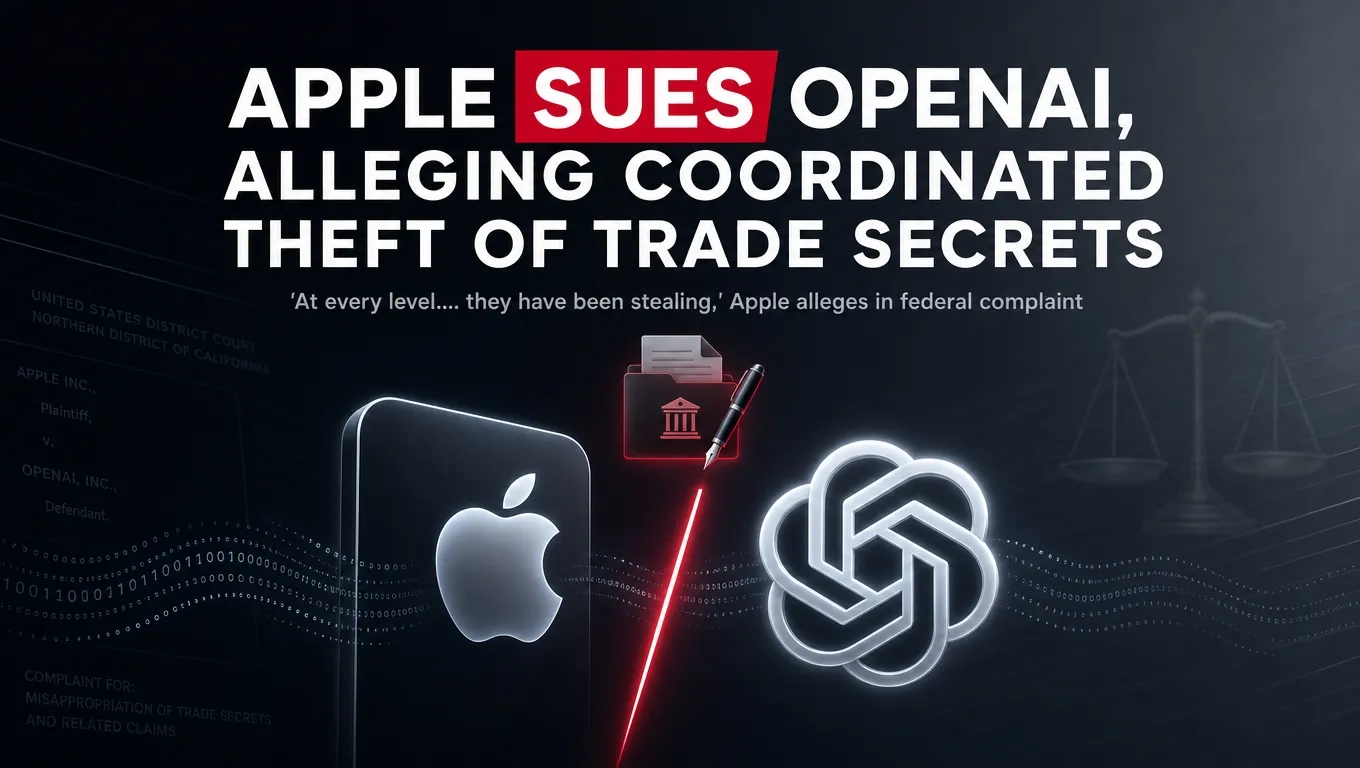 Apple Sues OpenAI, Alleging Coordinated Theft of Trade Secrets
