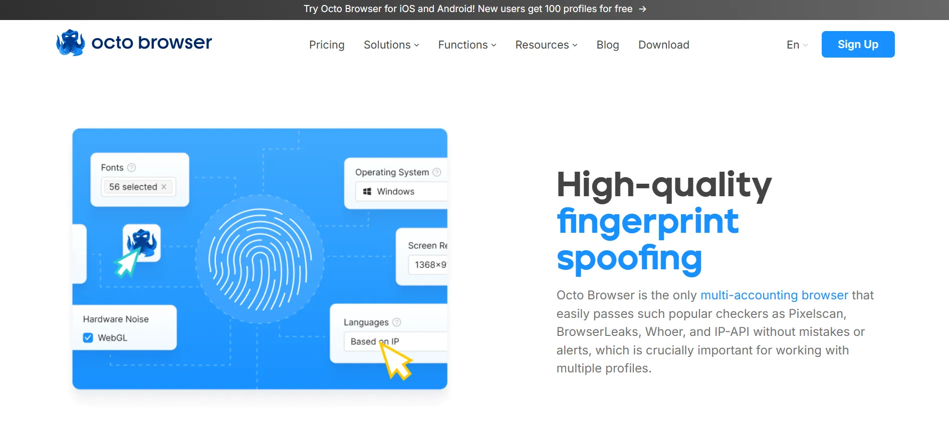 Octo Browser Hight Quality FingerPrint